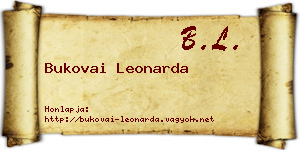 Bukovai Leonarda névjegykártya